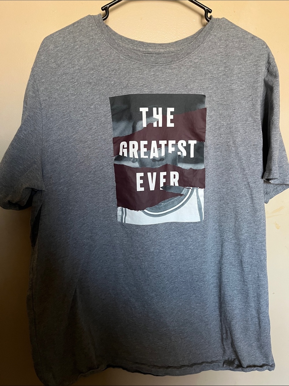 Jordan Grey Short-Sleeve Tee with Maroon and White Graphic